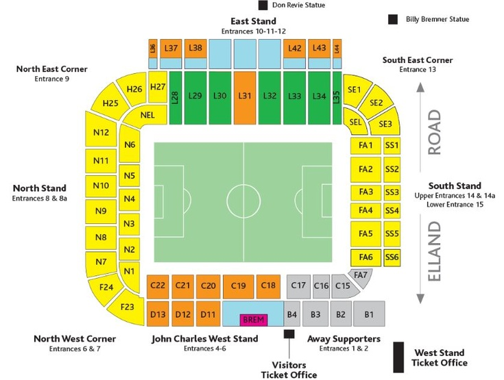 Elland Road Seating Map