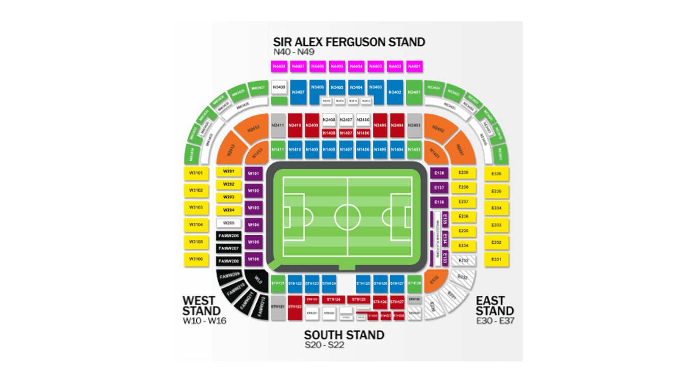 Old Trafford Seating Map