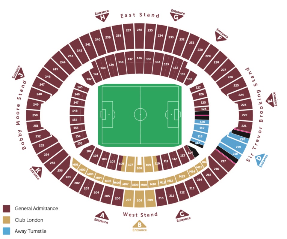 London Stadium Seating Chart