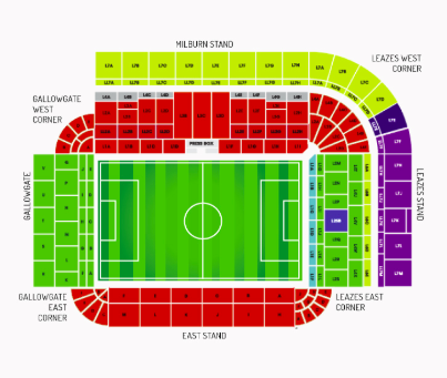 Newcastle United Stadium Seat Map | St Jame's Park Stadium Plan ...